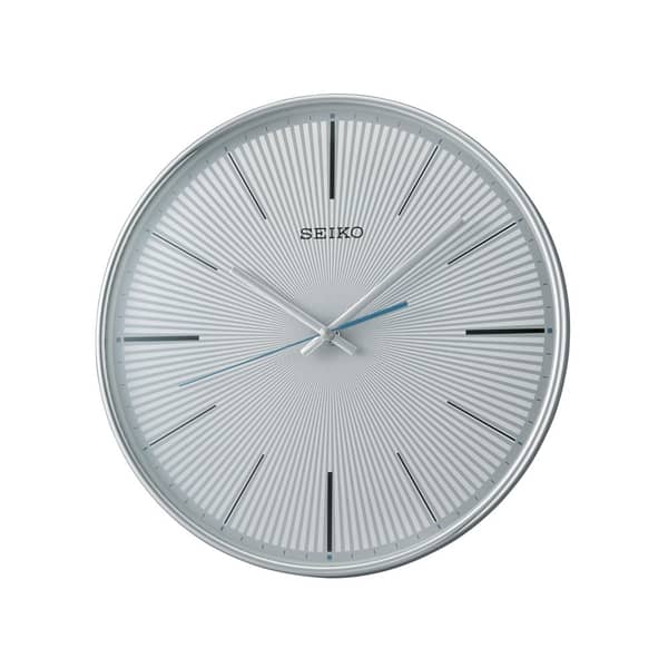 Seiko Silver/White Round Plastic Analog Clock QXA733S