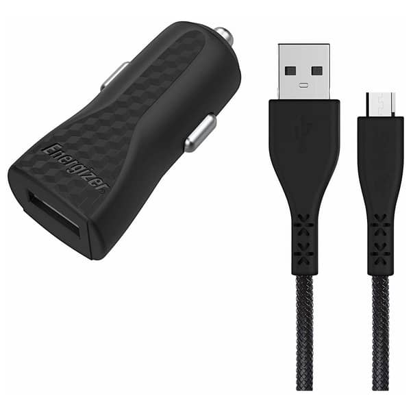 Energizer Mobile Car Charger With Micro USB Cable - Black