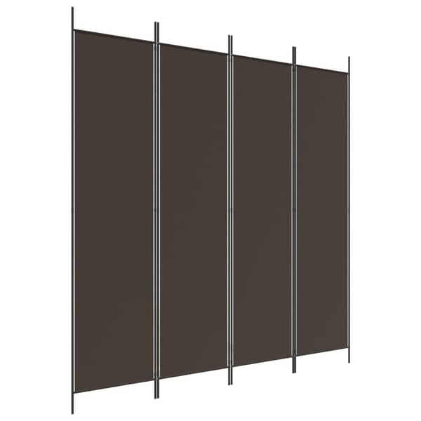 vidaXL 4-Panel Room Divider Brown 200x200 cm Fabric