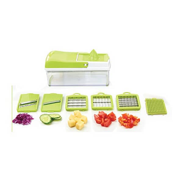 RoyalFord 11-In-1 Mandoline Chopper Set Clear/Green