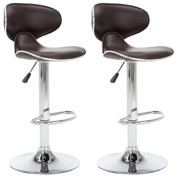 Vidaxl Bar Stools 2 Pcs Brown Faux Leather