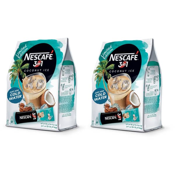 Nescafe Coconut Ice Instant Coffee Mix Sachet 20g (Pack of 20)x2 Nescafe Coconut Ice Instant Coffee Mix Sachet 20g (Pack of 20)x2