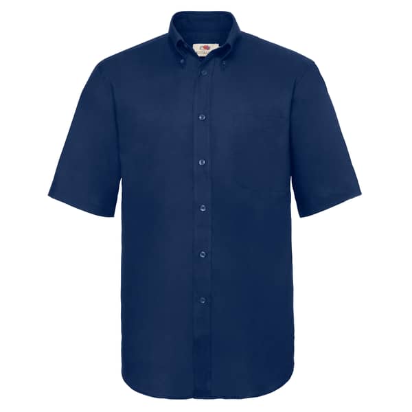 Fruit Of The Loom Oxford Shirt Short Sleeve Navy Large Fruit Of The Loom Oxford Shirt Short Sleeve Navy Large