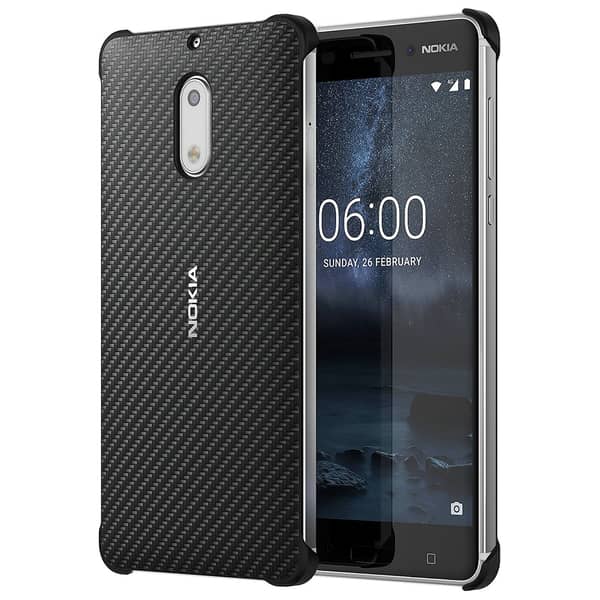 Nokia Carbon Fiber Design Case Black For Nokia 6 - 1A21M9800VA Nokia Carbon Fiber Design Case Black For Nokia 6 - 1A21M9800VA