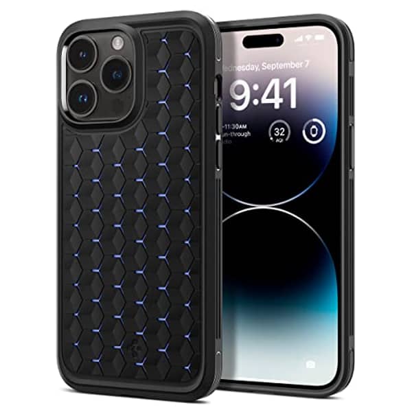 Spigen Cryo Armor [ArcticFlow Tech] designed for iPhone 14 Pro Max case cover (2022) - Matte Black
