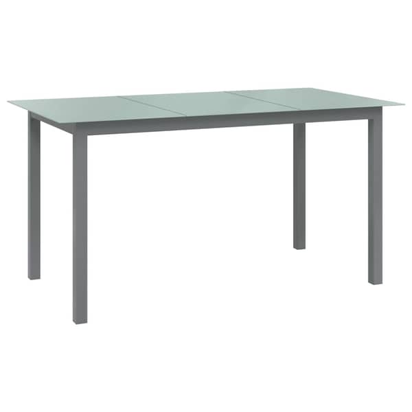 vidaXL Garden Table Light Grey 150x90x74 cm Aluminium and Glass vidaXL Garden Table Light Grey 150x90x74 cm Aluminium and Glass