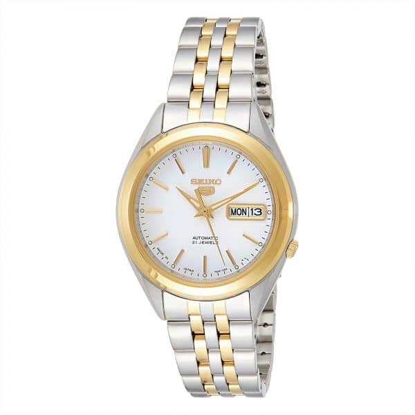 Seiko 5 Men's White Dial Stainless Steel Automatic Watch - SNKL24J1 Seiko 5 Men's White Dial Stainless Steel Automatic Watch - SNKL24J1