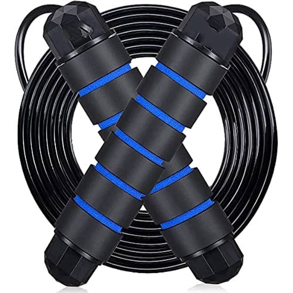 ULTIMAX Jumping Rope, Skipping Rope Adult Fitness Women, Adjustable Jump Rope with Memory Foam Handles Ideal for Aerobic, Calorie & Fat Burning Home Gym Workout for Kids & Men-Assorted Color
