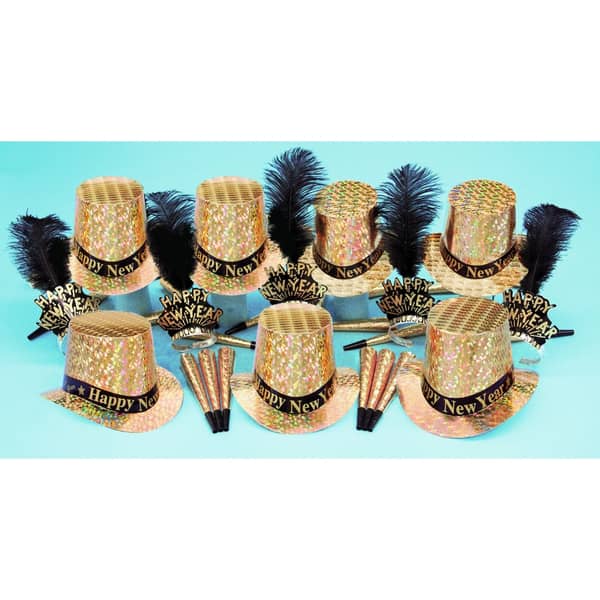 Party Time Prismatic New Year Party Pack For 50 People- Gold