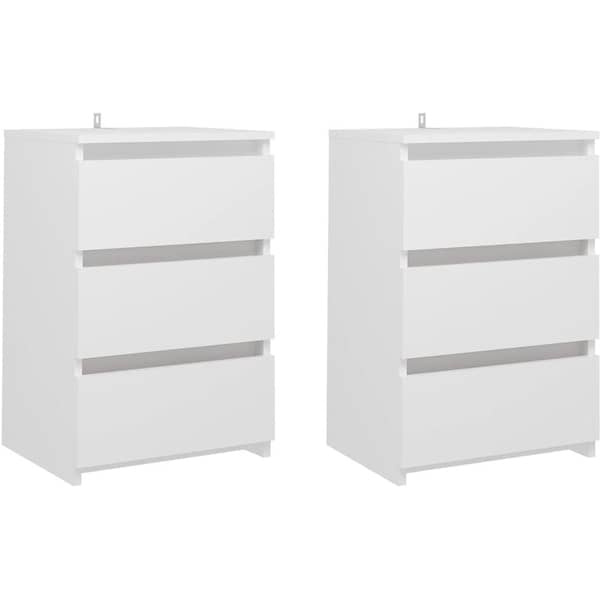 Vidaxl Bed Cabinets 2 Pcs White 40x35x62.5 Cm Chipboard