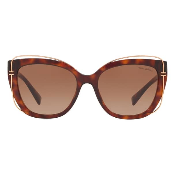 Tiffany & Co TF-4148-80023B-54 Cat Eye Acetate Plastic Brown Women Sunglasses