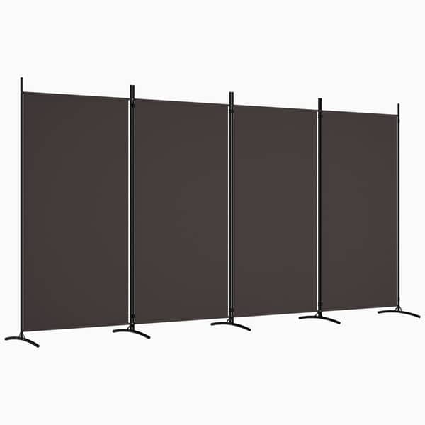 vidaXL 4-Panel Room Divider Brown 346x180 cm Fabric vidaXL 4-Panel Room Divider Brown 346x180 cm Fabric