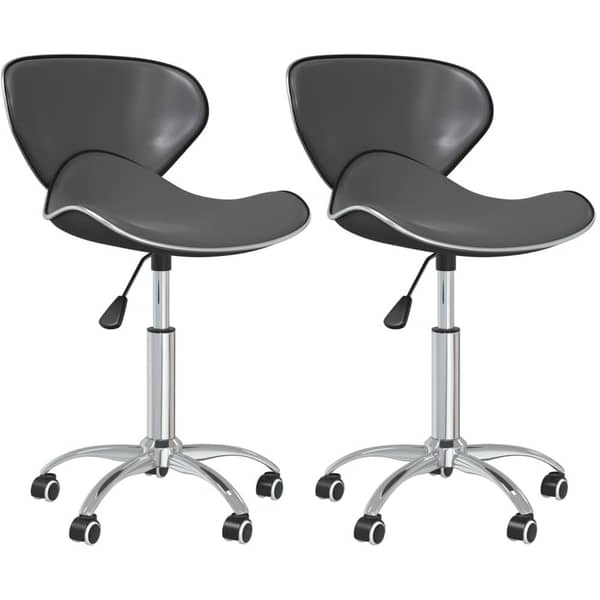Vidaxl Swivel Dining Chairs 2 Pcs Grey Faux Leather Vidaxl Swivel Dining Chairs 2 Pcs Grey Faux Leather
