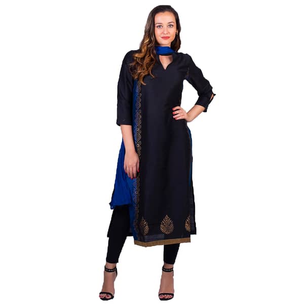 IMARA Black & Blue Kurta Set Size M