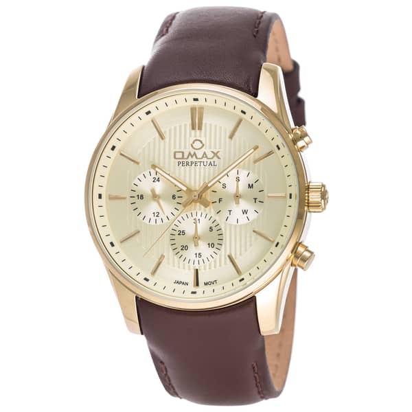 Omax PG11G15I Mens Multifunction Leather Watch Omax PG11G15I Mens Multifunction Leather Watch