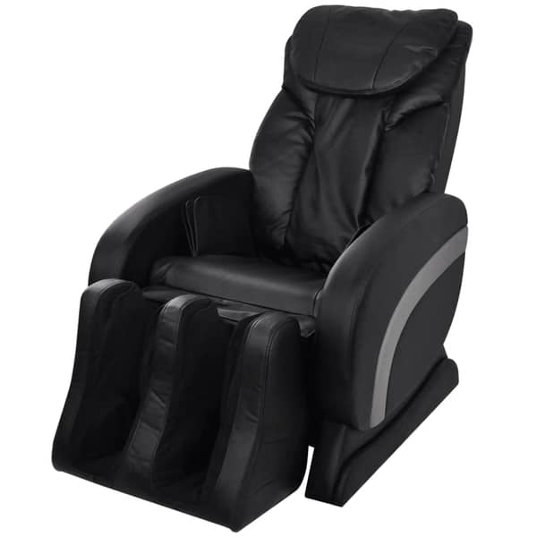 vidaXL Massage Chair Black Faux Leather vidaXL Massage Chair Black Faux Leather