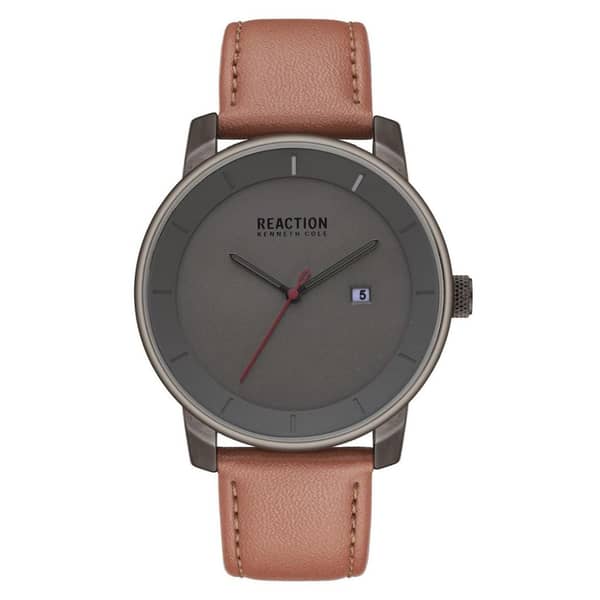 Kenneth Cole Reaction Brown Leather Watch men
