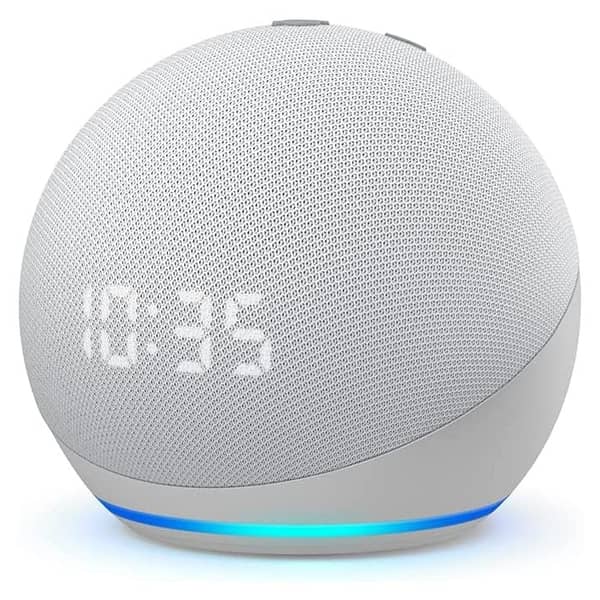 Amazon Echo Dot 4th Gen Smart Speaker with Clock and Alexa 1.6inch Glacier White Amazon Echo Dot 4th Gen Smart Speaker with Clock and Alexa 1.6inch Glacier White