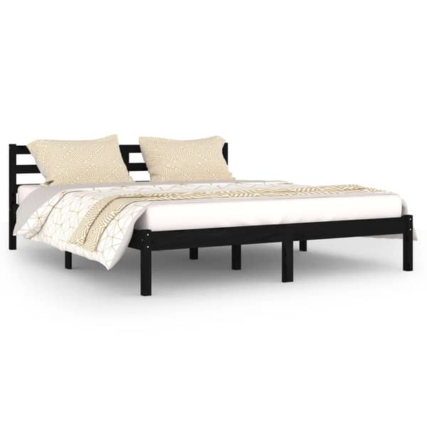 vidaXL Day Bed Solid Wood Pine 160x200 cm King Size Black vidaXL Day Bed Solid Wood Pine 160x200 cm King Size Black
