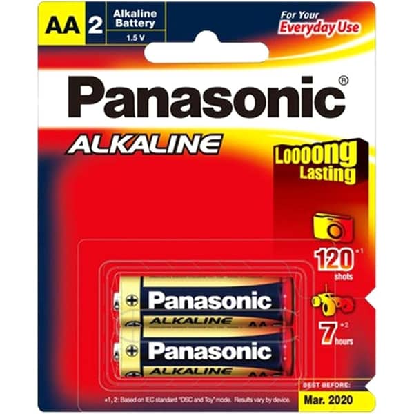 Panasonic AA2 Alkaline Battery 2pcs Set Gold/Black