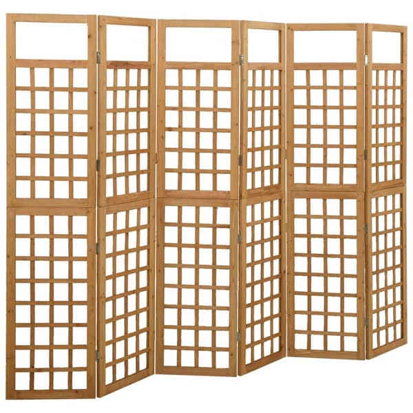 Vidaxl 6-panel Room Divider/trellis Solid Fir Wood 242.5x180 Cm Vidaxl 6-panel Room Divider/trellis Solid Fir Wood 242.5x180 Cm