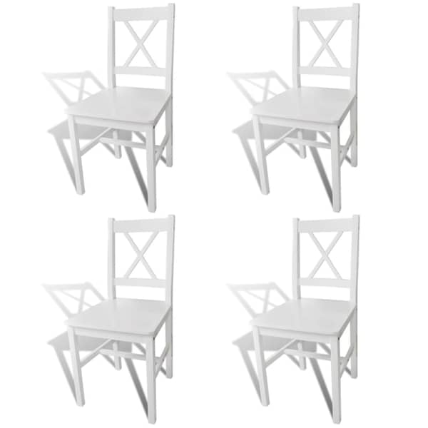 vidaXL Dining Chairs 4 pcs White Pinewood vidaXL Dining Chairs 4 pcs White Pinewood
