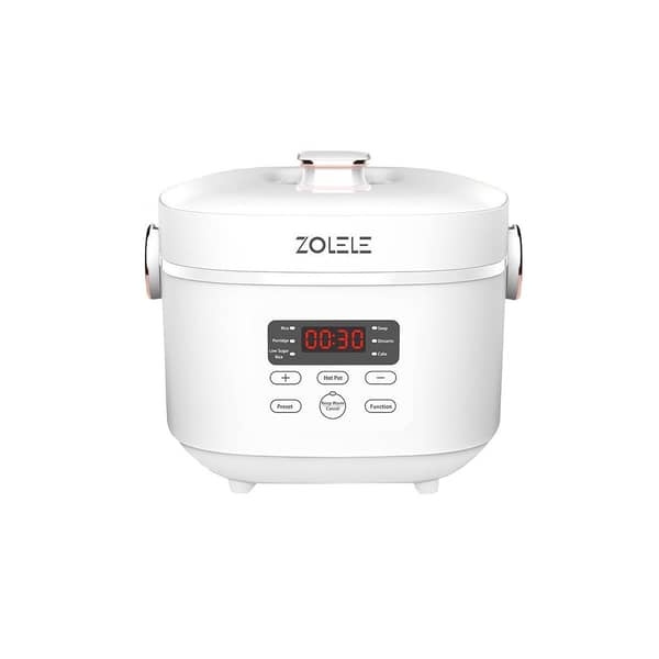 ZOLELE ZB500 Multifunctional Electric Rice Cooker With 3l Capacity Smart Low Sugar Rice Cooker Micro-computer Button Double Inner Pot 700w - White