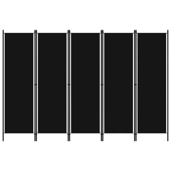 Vidaxl 5-panel Room Divider Black 250x180 Cm Vidaxl 5-panel Room Divider Black 250x180 Cm