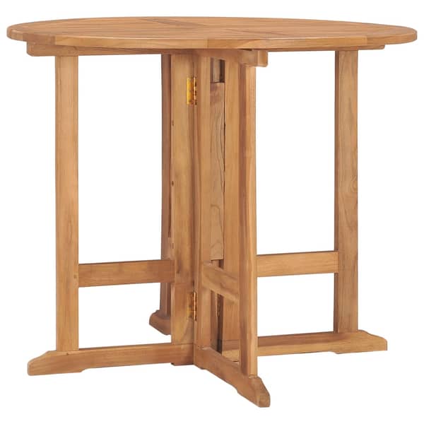 vidaXL Folding Garden Dining Table 90x75 cm Solid Teak Wood vidaXL Folding Garden Dining Table 90x75 cm Solid Teak Wood