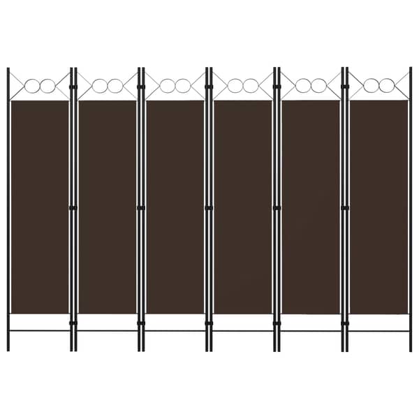 Vidaxl 6-panel Room Divider Brown 240x180 Cm