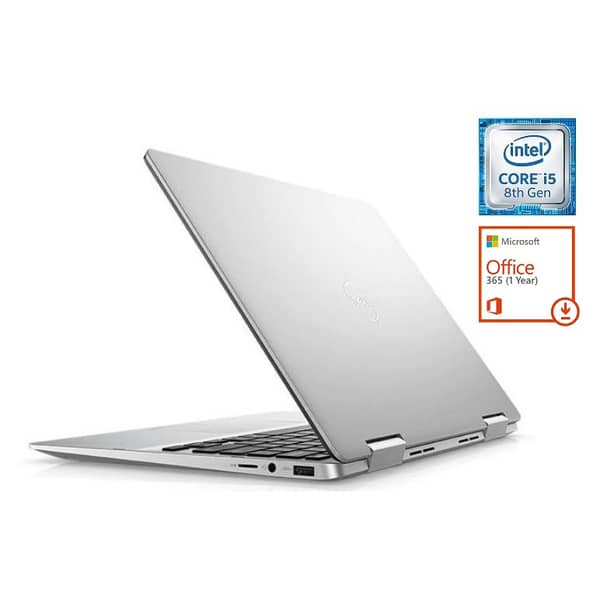 Dell Inspiron 13 7386 Convertible Touch Laptop - Core i5 1.6GHz 8GB 256GB Shared Win10 13.3inch FHD Silver + Pre-loaded MS Office
