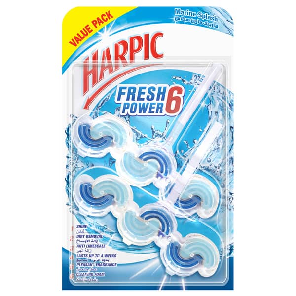Harpic Fresh Power 6 Marine Splash Value Pack 2x39g
