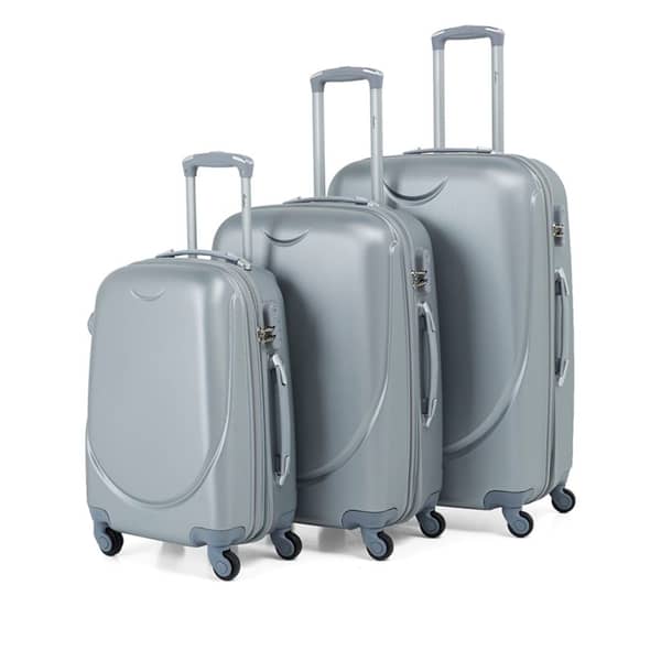 Senator 3pcs Hard Casing Trolley Luggage Set Silver