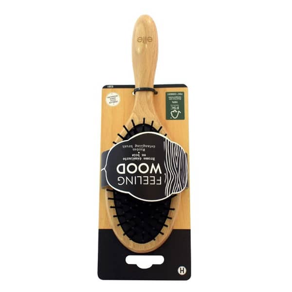 Elite FSC Wood Detangling Brush Plastic Bristles Brown Elite FSC Wood Detangling Brush Plastic Bristles Brown