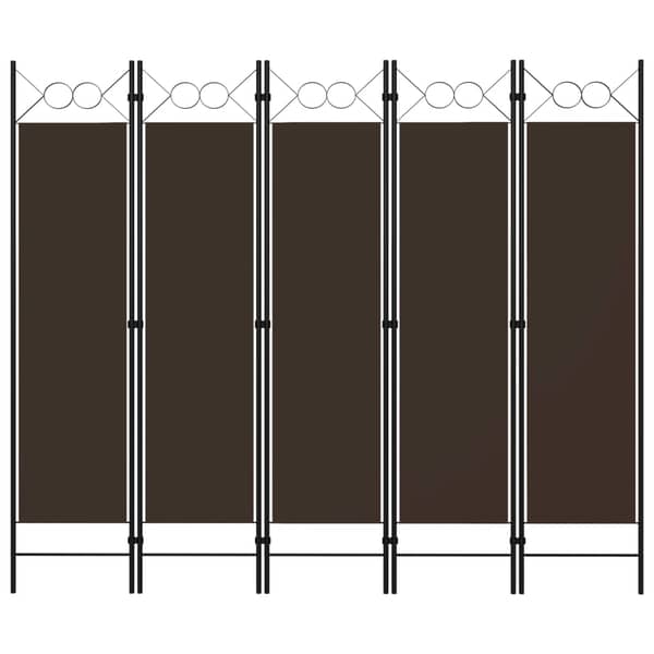 Vidaxl 5-panel Room Divider Brown 200x180 Cm Vidaxl 5-panel Room Divider Brown 200x180 Cm