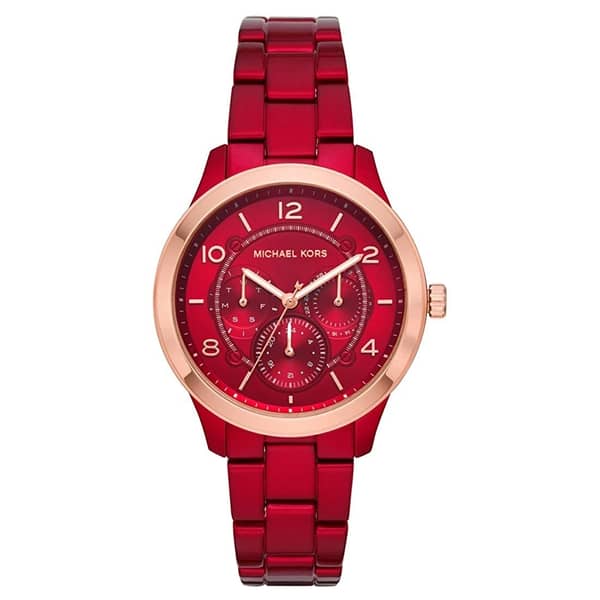 Michael Kors Runway Red Dial Ladies Watch Michael Kors Runway Red Dial Ladies Watch