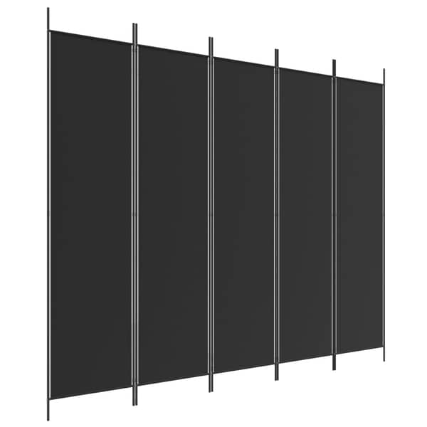 vidaXL 5-Panel Room Divider Black 250x200 cm Fabric vidaXL 5-Panel Room Divider Black 250x200 cm Fabric