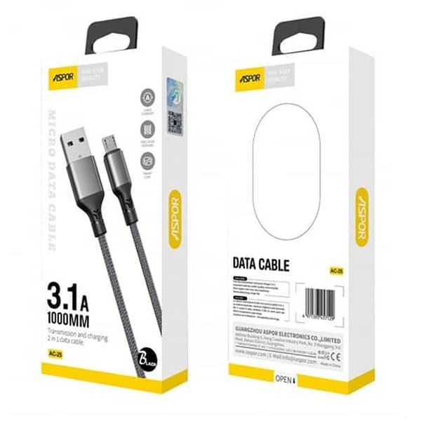 Aspor USB-C Cable 1m Black/Grey Aspor USB-C Cable 1m Black/Grey