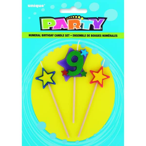 Unique- Star Birthday Candle Set-9 Unique- Star Birthday Candle Set-9