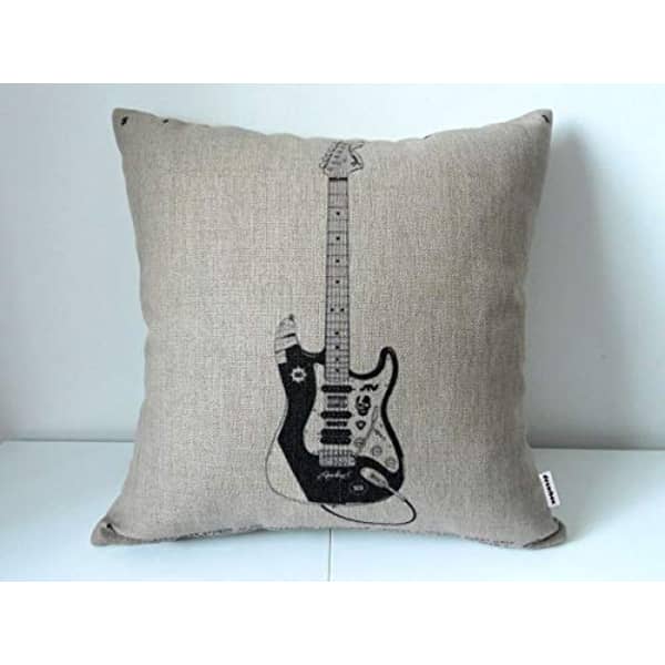 Decorbox Cotton Linen Square Decorative Throw Pillow Case Cushion Cover Electric Guitar 18 