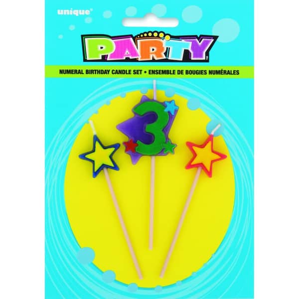 Unique- Star Birthday Candle Set-3 Unique- Star Birthday Candle Set-3