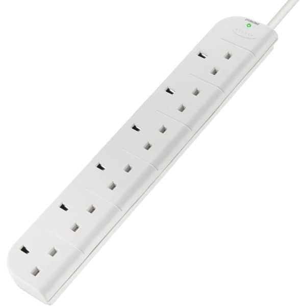 Belkin F9E600UK1M 6-Way Surge Protector Strip 1M Belkin F9E600UK1M 6-Way Surge Protector Strip 1M
