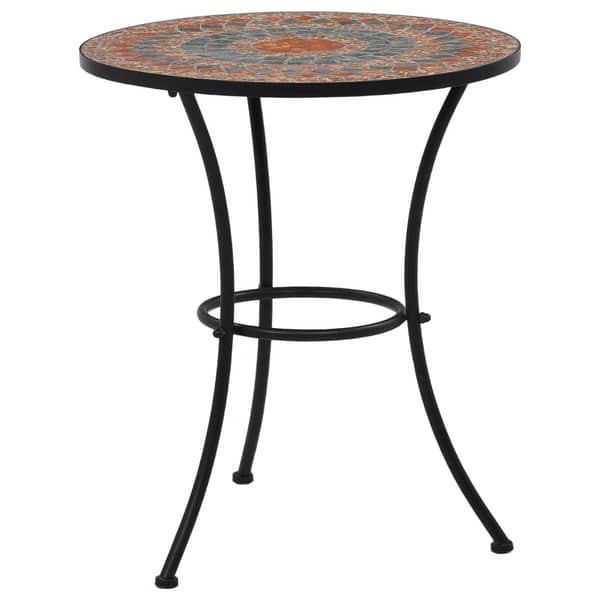 vidaXL Mosaic Bistro Table Orange/Grey 60cm Ceramic vidaXL Mosaic Bistro Table Orange/Grey 60cm Ceramic