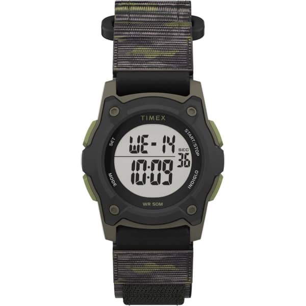 Timex TW7C77500 Time Machines Digital Green Fabric Watch Kids