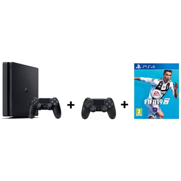 Sony PS4 Slim Gaming Console 1TB Black + Extra Controller + FIFA 19 Game Sony PS4 Slim Gaming Console 1TB Black + Extra Controller + FIFA 19 Game