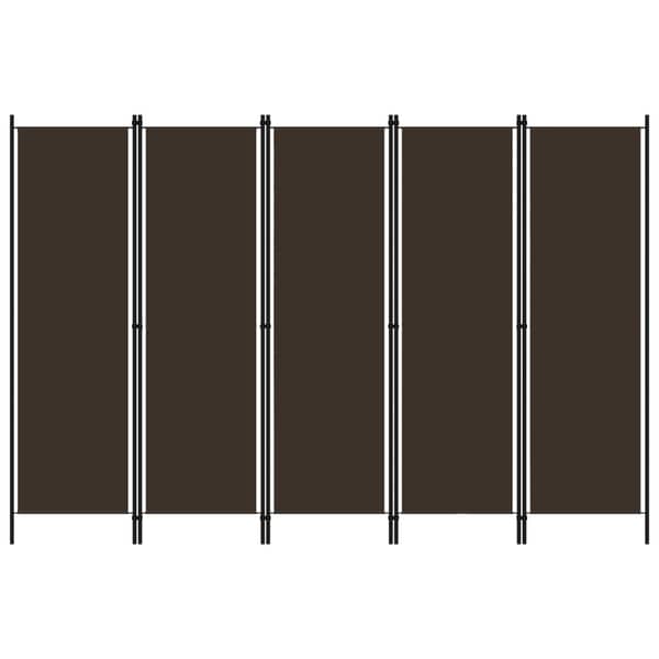 Vidaxl 5-panel Room Divider Brown 250x180 Cm