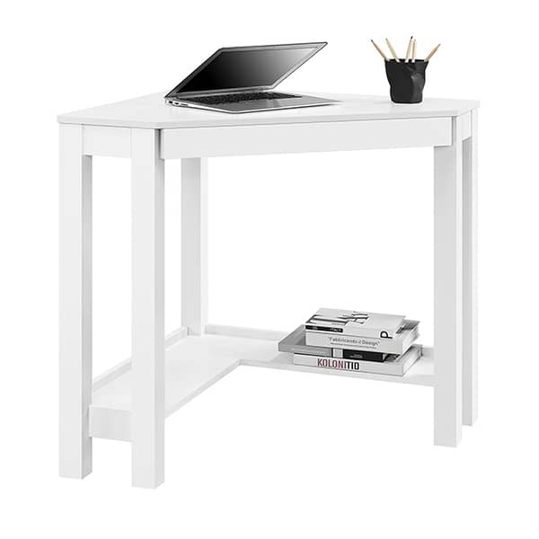 Asghar Furniture - Corner Study Desk - White Asghar Furniture - Corner Study Desk - White