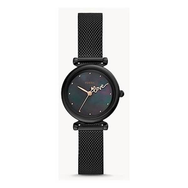 Fossil Carlie Mini Black Stainless Steel Analog Watch For Women ES4829 Fossil Carlie Mini Black Stainless Steel Analog Watch For Women ES4829