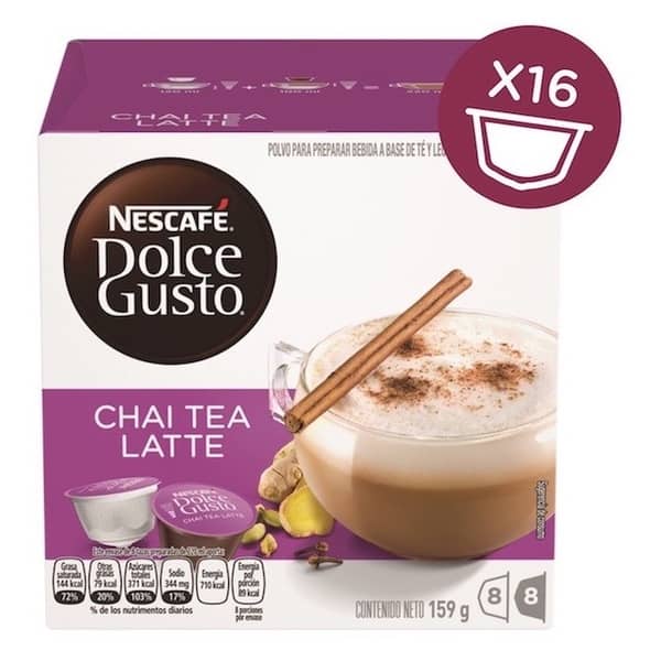 Nescafe Dolce Gusto Chai Tea Latte Coffee Capsules (16 Capsules 8 Cups) Nescafe Dolce Gusto Chai Tea Latte Coffee Capsules (16 Capsules 8 Cups)