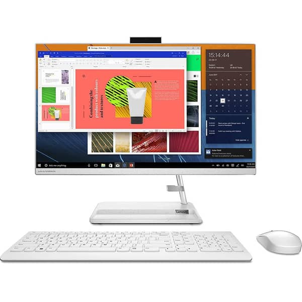 Lenovo IdeaCentre AIO 3 24ALC6 (2021) Desktop - AMD Ryzen 5-5500U / 23.8inch FHD / 512GB SSD / 8GB RAM / Shared AMD Radeon Graphics / Windows 11 Home / English & Arabic Keyboard / White / Middle East Version - [F0G100CVAK]
